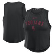 USC Trojans Women's Nike Black Dri-FIT One Crop Tank